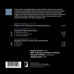 Produktbild: Howells/Walton/Benjamin: Werke f&uuml;r Bratsche,Violin