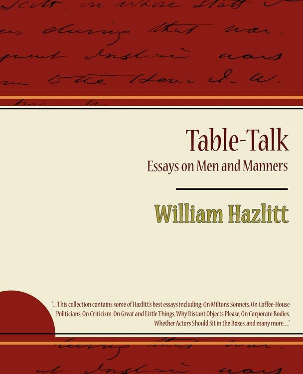 Produktbild: Table-Talk, Essays on Men and Manners