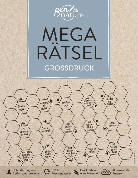 Produktbild: Mega-Rätsel Großdruck. Bunter Rätselmix in Großschrift