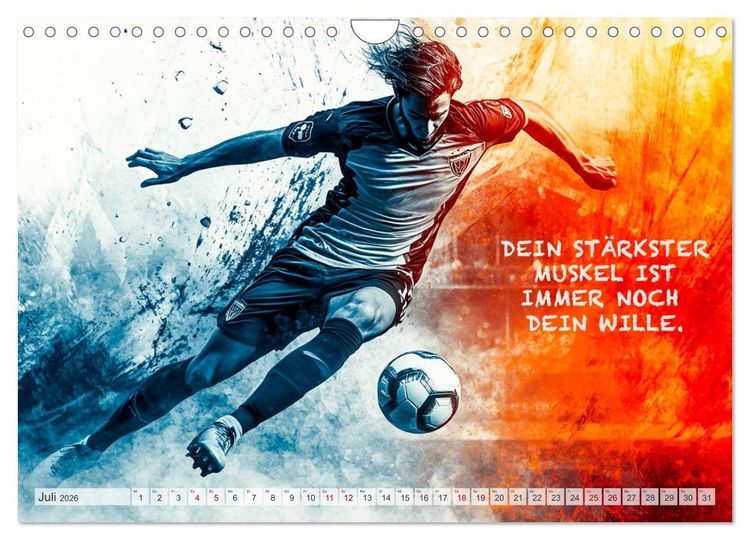 Produktbild: Fu&szlig;ball und Motivation (Wandkalender 2026 DIN A4 quer), CALVENDO Monatskalender