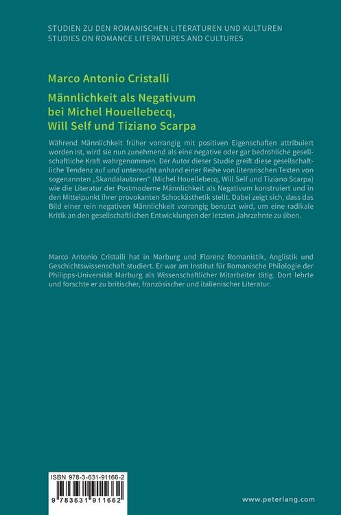 Produktbild: M&auml;nnlichkeit als Negativum bei Michel Houellebecq, Will Self und Tiziano Scarpa