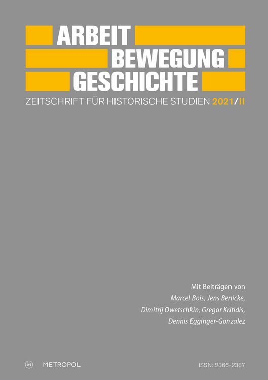 Produktbild: Arbeit &ndash; Bewegung &ndash; Geschichte. Zeitschrift f&uuml;r historische Studien 2021/II