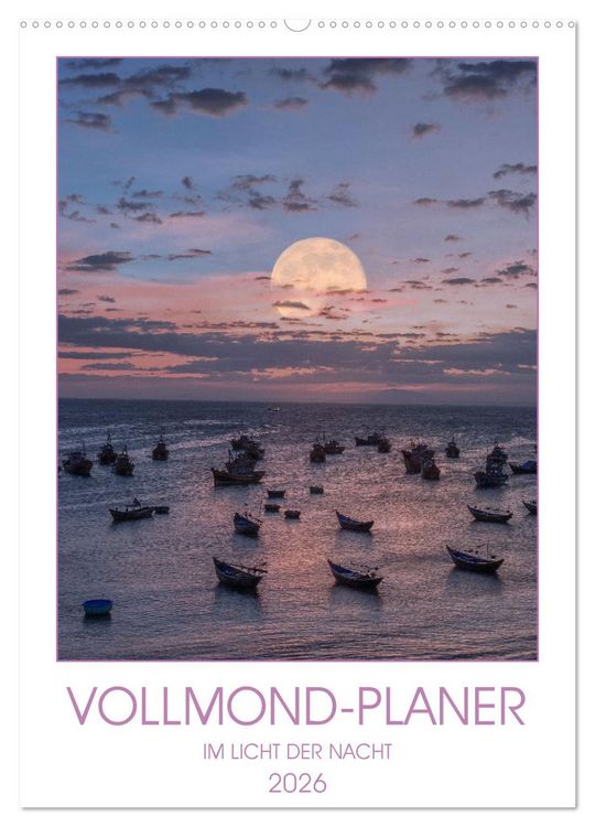 Produktbild: VOLLMOND-Planer - Im Licht der Nacht (Wandkalender 2026 DIN A2 hoch), CALVENDO Monatskalender