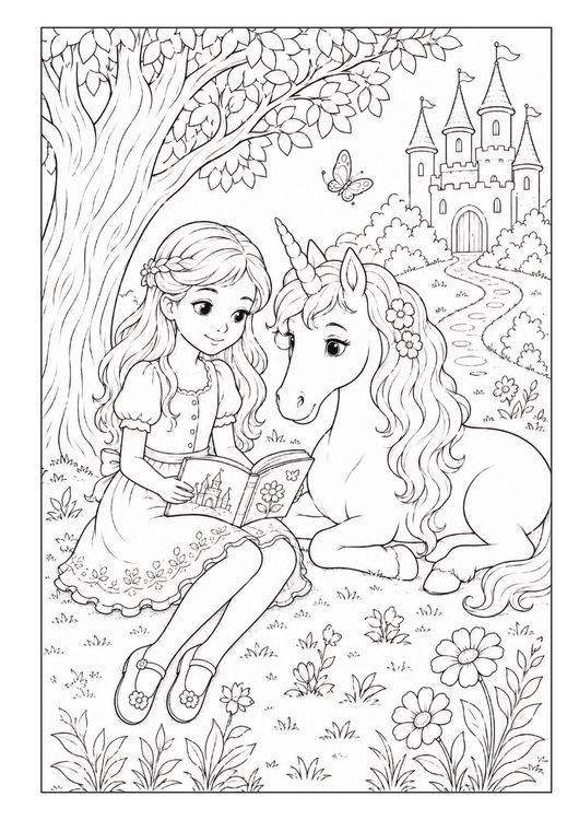 Produktbild: Einhorn Malbuch f&uuml;r M&auml;dchen von 6&ndash;8 Jahren mit 50 zauberhaften Ausmalbildern