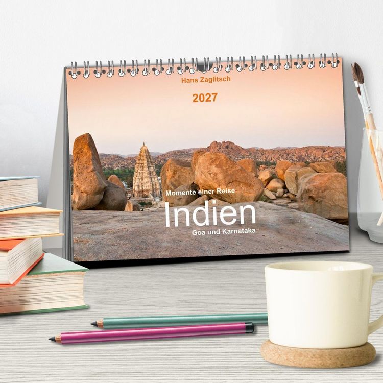 Produktbild: Momente einer Reise - Goa und Karnataka (Tischkalender 2027 DIN A5 quer), CALVENDO Monatskalender