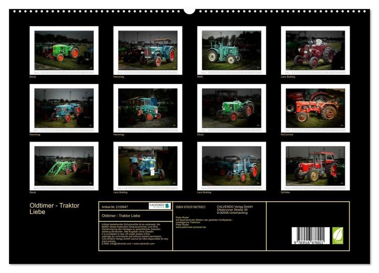 Produktbild: Oldtimer - Traktor Liebe (hochwertiger Premium Wandkalender 2026 DIN A2 quer), Kunstdruck in Hochglanz
