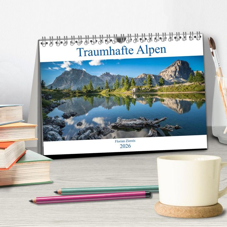 Produktbild: Traumhafte Alpen (Tischkalender 2026 DIN A5 quer), CALVENDO Monatskalender