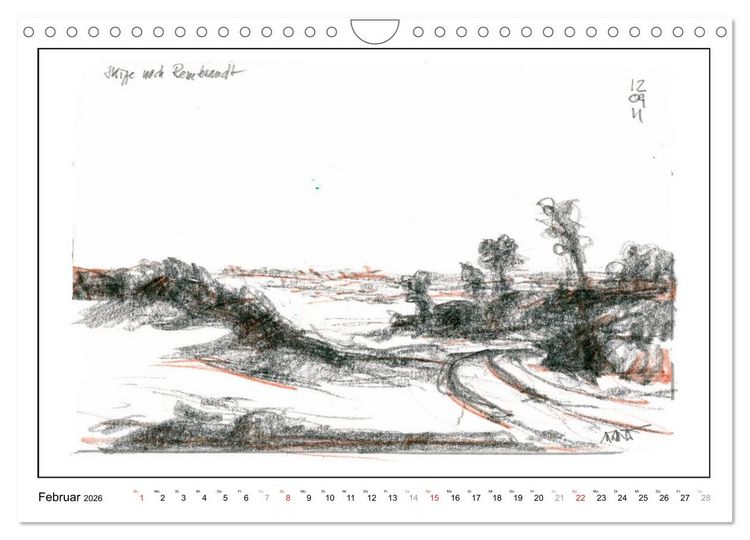 Produktbild: Rembrandt Landschaften wgVoigt (Wandkalender 2026 DIN A4 quer), CALVENDO Monatskalender