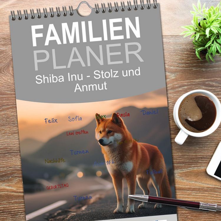 Produktbild: Familienplaner 2026 - Shiba Inu - Stolz und Anmut mit 5 Spalten (Wandkalender, 21 x 45 cm) CALVENDO
