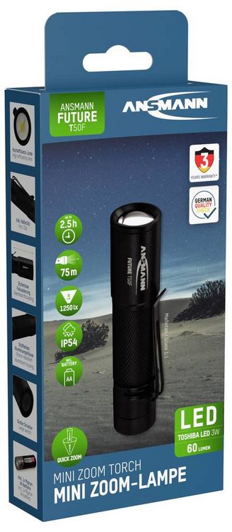 Produktbild: Ansmann T50F LED Taschenlampe batteriebetrieben 60lm 2.5h 60g