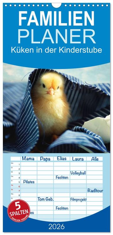 Produktbild: Familienplaner 2026 - K&uuml;ken in der Kinderstube mit 5 Spalten (Wandkalender, 21 x 45 cm) CALVENDO