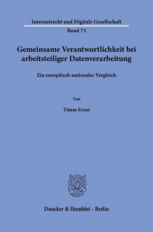 Produktbild: Gemeinsame Verantwortlichkeit bei arbeitsteiliger Datenverarbeitung