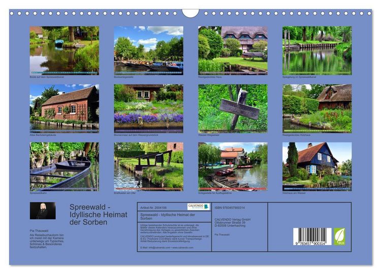 Produktbild: Spreewald - Idyllische Heimat der Sorben (Wandkalender 2026 DIN A3 quer), CALVENDO Monatskalender