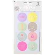 Produktbild: Sticker. Neon / Buttons, Spr&uuml;che, 3 Bogen