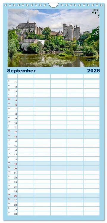 Produktbild: Familienplaner 2026 - Ch&acirc;teaux. Im Tal der Loire mit 5 Spalten (Wandkalender, 21 x 45 cm) CALVENDO