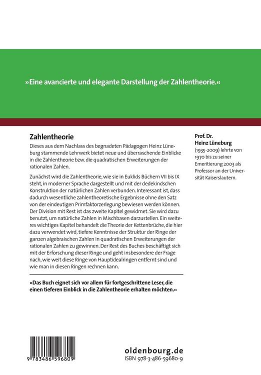 Produktbild: Zahlentheorie