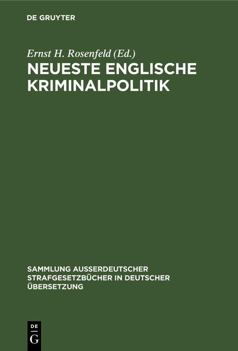 Produktbild: Neueste Englische Kriminalpolitik
