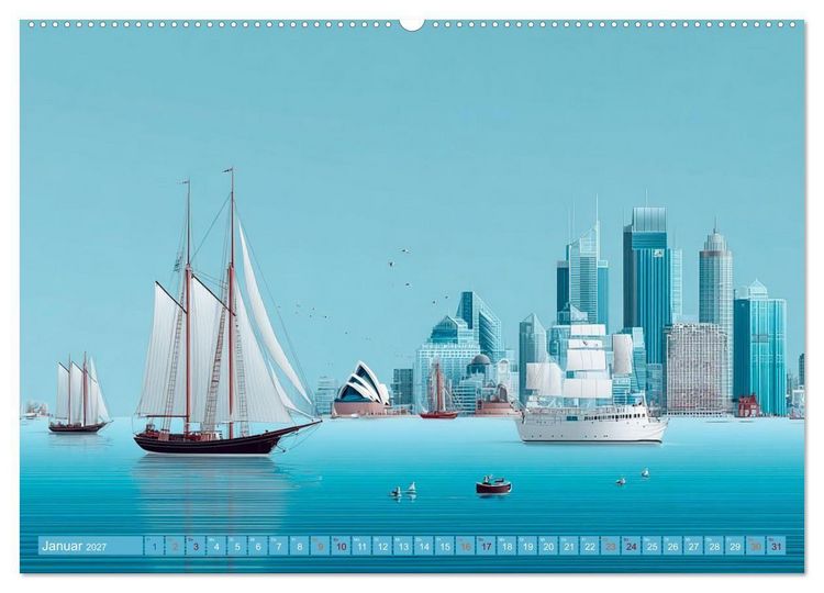Produktbild: Hafenpoesie (Wandkalender 2027 DIN A2 quer), CALVENDO Monatskalender
