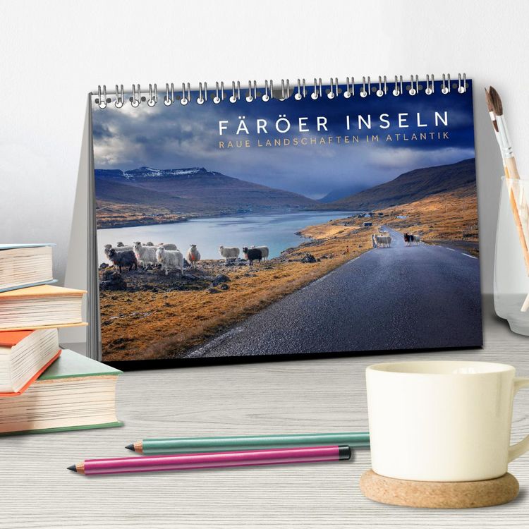 Produktbild: F&auml;r&ouml;er Inseln - Raue Landschaften im Atlantik (Tischkalender 2026 DIN A5 quer), CALVENDO Monatskalender