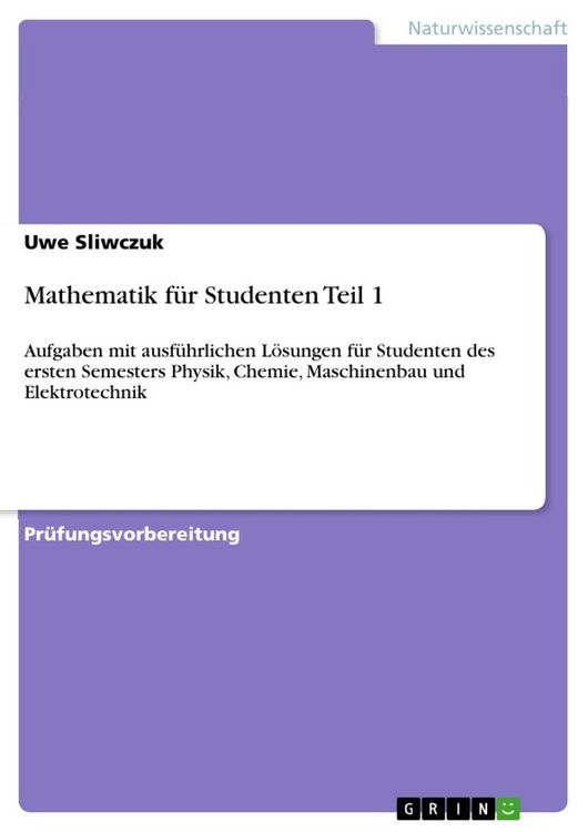 Produktbild: Mathematik f&uuml;r Studenten Teil 1