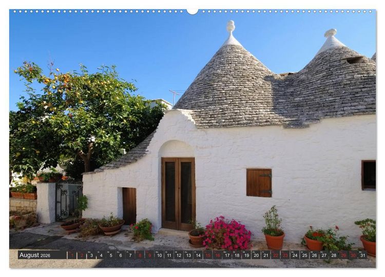 Produktbild: Trulli in Apulien - Einzigartige Rundh&auml;user im S&uuml;den Italiens (Wandkalender 2026 DIN A2 quer), CALVENDO Monatskalender