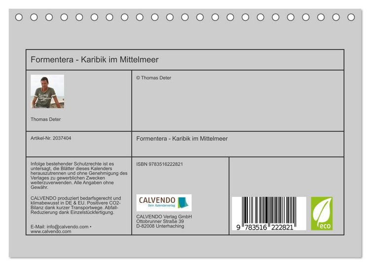 Produktbild: Formentera - Karibik im Mittelmeer (Tischkalender 2026 DIN A5 quer), CALVENDO Monatskalender