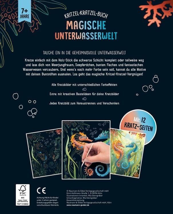 Produktbild: Magische Unterwasserwelt - Kritzel-Kratzel-Buch f&uuml;r Kinder ab 7 Jahren