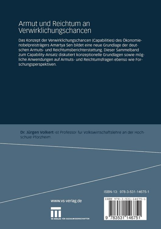 Produktbild: Armut und Reichtum an Verwirklichungschancen