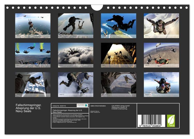 Produktbild: Fallschirmspringer. Absprung der U.S. Navy Seals (Wandkalender 2026 DIN A4 quer), CALVENDO Monatskalender
