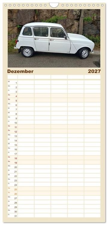 Produktbild: Familienplaner 2027 - Kultauto aus Frankreich - Renault 4 mit 5 Spalten (Wandkalender, 21 x 45 cm) CALVENDO