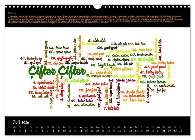 Produktbild: Sprachkalender T&uuml;rkisch-Deutsch (Wandkalender 2026 DIN A3 quer), CALVENDO Monatskalender