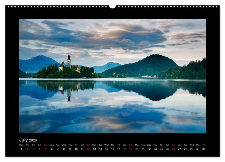 Produktbild: Lake Bled Slovenia (High Quality Premium Wall Calendar 2026 DIN A2 landscape),CALVENDO 12 Month Wall Calendar