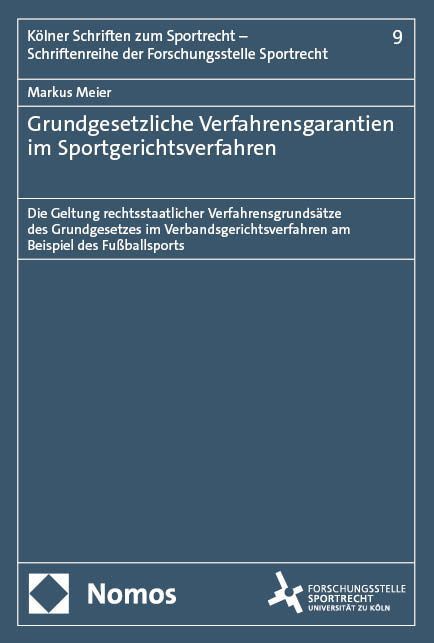 Produktbild: Grundgesetzliche Verfahrensgarantien im Sportgerichtsverfahren