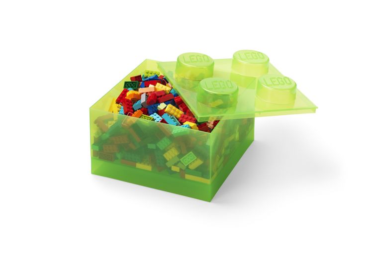 Produktbild: LEGO&reg; Aufbewahrungsstein 4 Noppen Top Lid Gr&uuml;n transparent Gr&uuml;n transparent