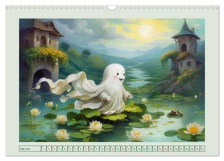 Produktbild: Korbinian, der kleine Geist (Wandkalender 2026 DIN A3 quer), CALVENDO Monatskalender