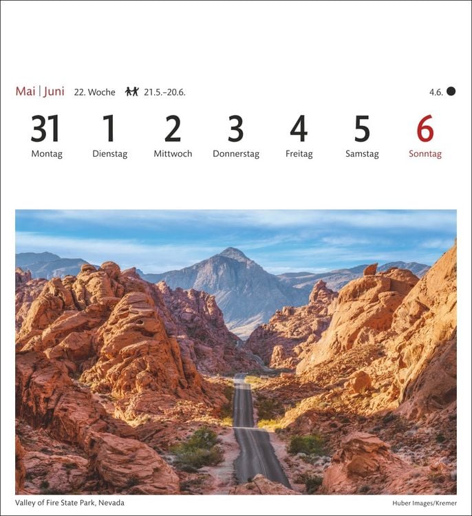 Produktbild: USA Sehnsuchtskalender 2027 - Wochenkalender mit 53 Postkarten