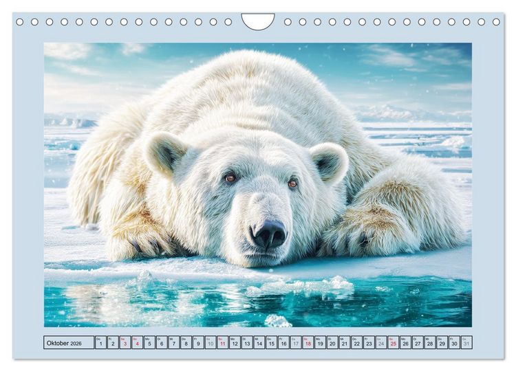 Produktbild: Im Reich der Eisb&auml;ren. Imposante K&ouml;nige des Nordlichts (Wandkalender 2026 DIN A4 quer), CALVENDO Monatskalender
