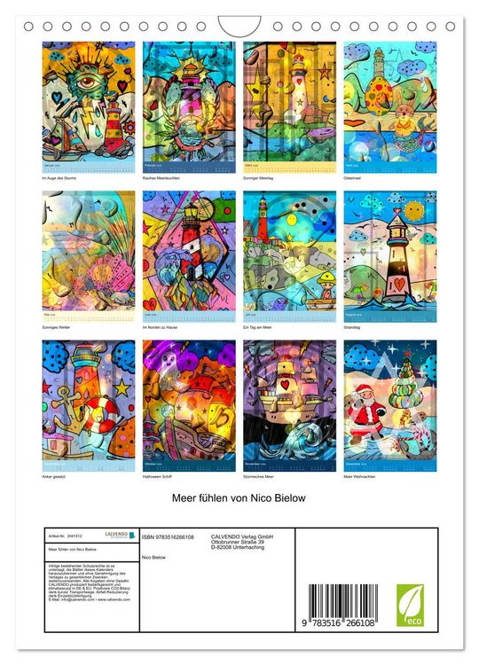 Produktbild: Meer f&uuml;hlen von Nico Bielow (Wandkalender 2026 DIN A4 hoch), CALVENDO Monatskalender
