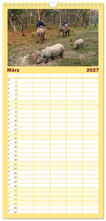 Produktbild: Familienplaner 2027 - Einzigartiges NEPAL mit 5 Spalten (Wandkalender, 21 x 45 cm) CALVENDO