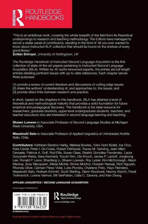Produktbild: The Routledge Handbook of Instructed Second Language Acquisition