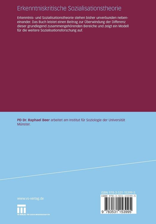 Produktbild: Erkenntniskritische Sozialisationstheorie