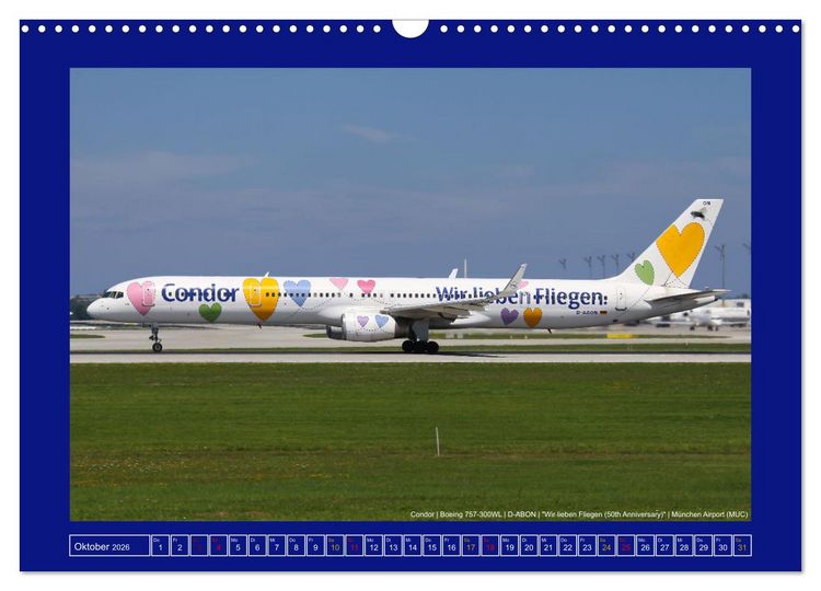 Produktbild: Bunte Airliner (Wandkalender 2026 DIN A3 quer), CALVENDO Monatskalender