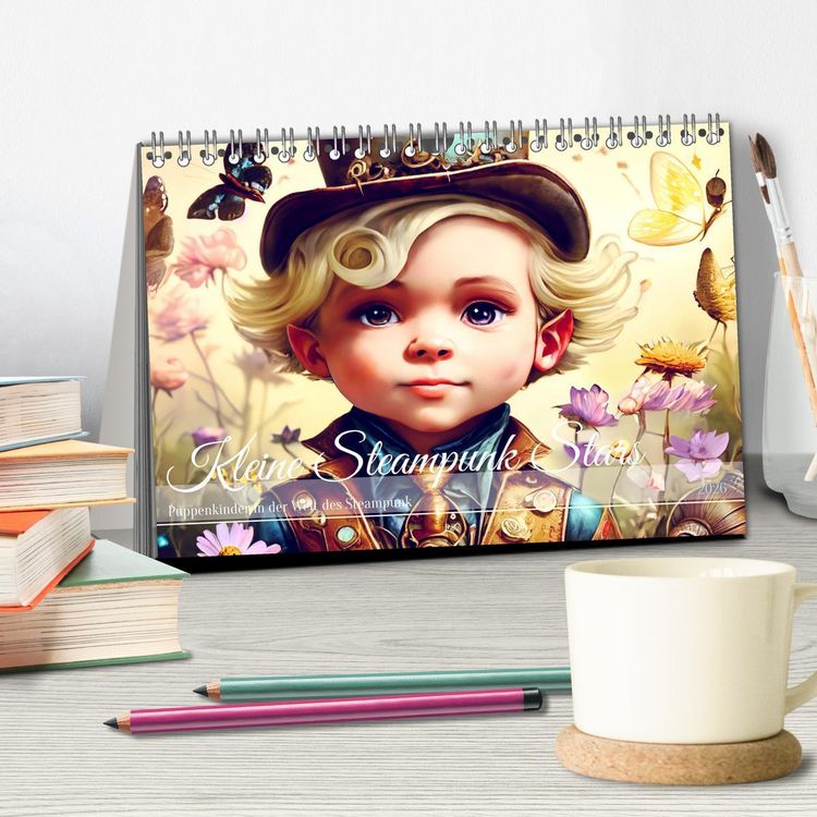 Produktbild: Kleine Steampunk Stars (Tischkalender 2026 DIN A5 quer), CALVENDO Monatskalender