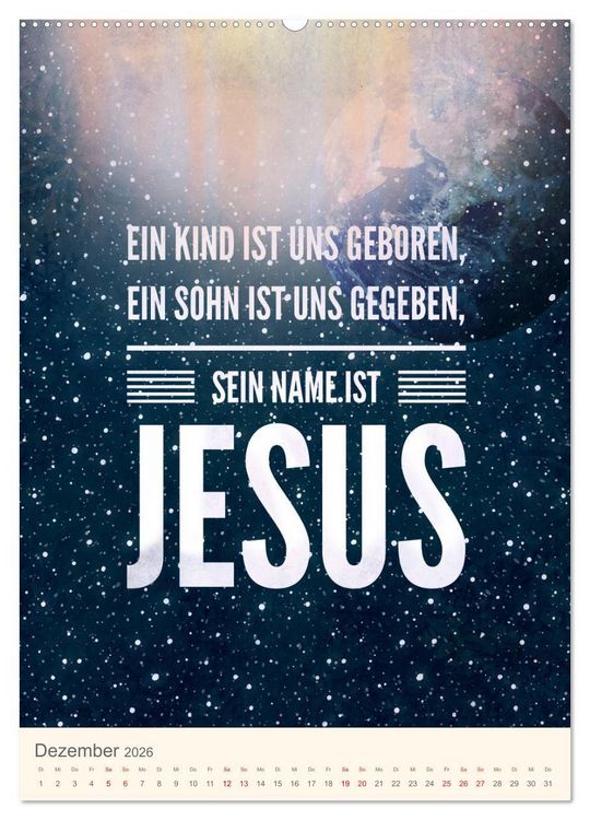 Produktbild: Namen von Jesus (hochwertiger Premium Wandkalender 2026 DIN A2 hoch), Kunstdruck in Hochglanz