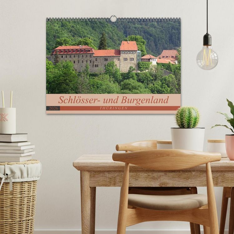 Produktbild: Schl&ouml;sser- und Burgenland Th&uuml;ringen (Wandkalender 2026 DIN A3 quer), CALVENDO Monatskalender