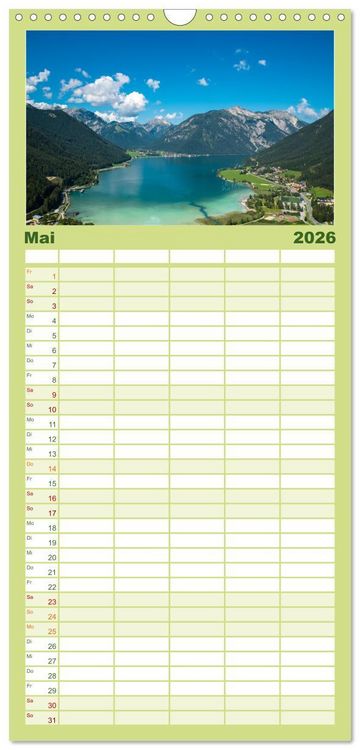 Produktbild: Familienplaner 2026 - ACHENSEE Impressionen mit 5 Spalten (Wandkalender, 21 x 45 cm) CALVENDO
