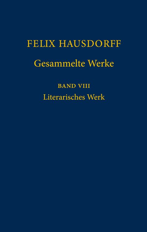 Produktbild: Felix Hausdorff - Gesammelte Werke Band 8