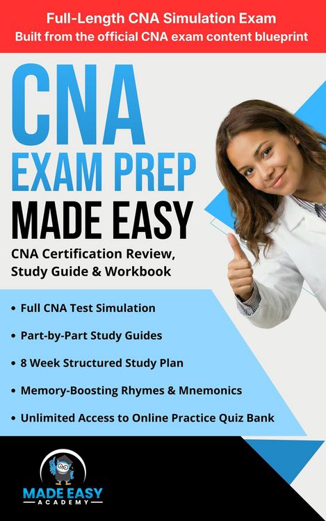 Produktbild: CNA Exam Prep Made Easy: Certified Nursing Assistant Review, Study Guide & Workbook