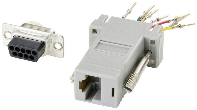 Produktbild: TRU COMPONENTS D-SUB Adapter D-SUB-Stecker 9pol. - RJ45-Buchse 1St.
