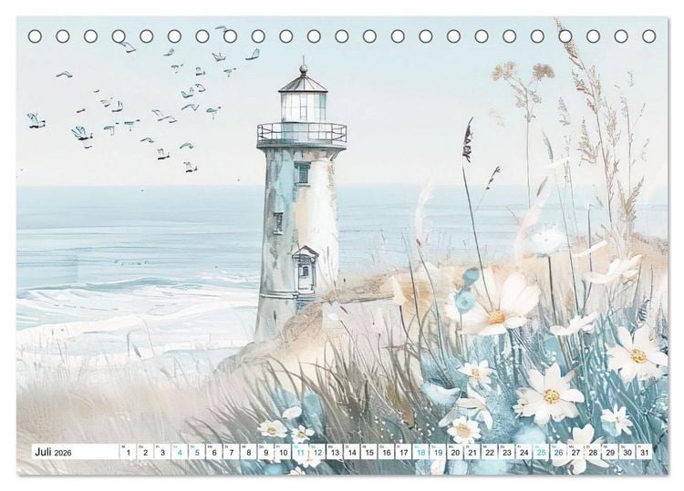 Produktbild: Strandtr&auml;ume in Aquarell (Tischkalender 2026 DIN A5 quer), CALVENDO Monatskalender